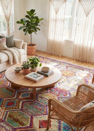Kelim Afghan Heritage Teppich mit geometrischem Rautenmuster 