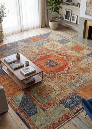 Mamluk Orientteppich mit aufwendigem Medaillonmuster 