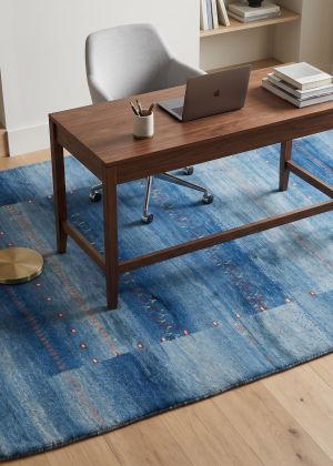 Plain rugs in blue and turquoise