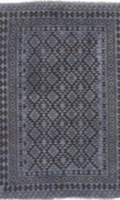 Kelim Fars Antik mit geometrischem Muster in Schwarz und Beige translates to: "Antique Persian Kilim