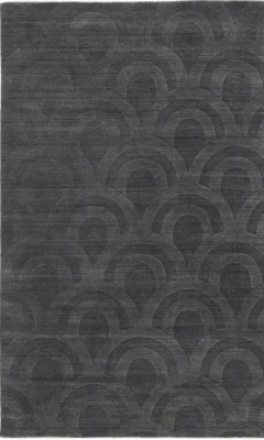 Tapete Gabbeh Loom escuro com padrão de arco moderno em cinza