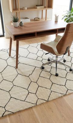 Naturescene vloerkleed in de werkkamer voor een natuurlijke